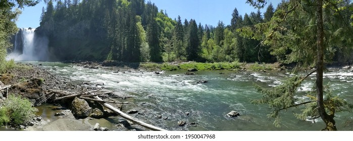 Waterfalls At Snoqualmie River Washington