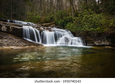 Waterfalls At South Mountains State Park In North Carolina