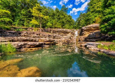 Waterfalls at Top of the Rock Lost Canyon Cave Nature Trail in Branson Missouri - Shutterstock ID 2192543987