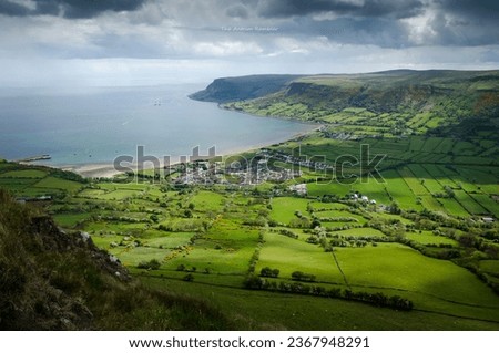 Waterfoot on the Antrim Coast of Northern Ireland from Lurigethan Mountain