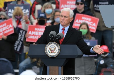 Waterford Township, Michigan, USA, October 22, 2020. U.S. Vice President Mike Pence Campaigns For A Trump/Pence Reelection. (5 Of 6)