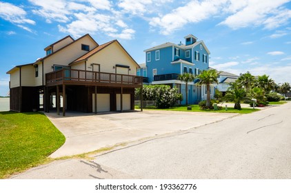 Waterfront Community On The Texas Gulf Coast Near Galveston.