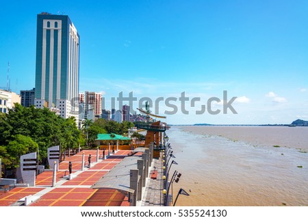 Waterfront in Guayaquil, the largest city in Ecuador