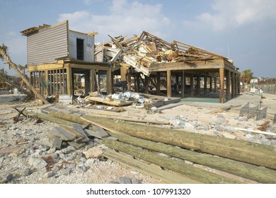 Waterfront House Hit Heavily By Hurricane Ivan In Pensacola Florida