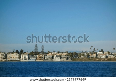 Waterfront residential housing at Mission Bay in San Diego, California