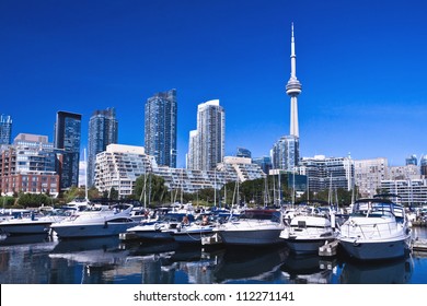 Waterfront At Toronto With Canada Tower As Background