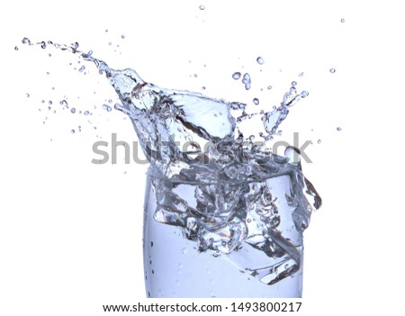 Waterglass splash on white isolated