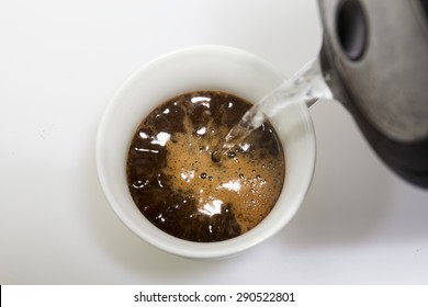 Watering Coffee With Hot Water