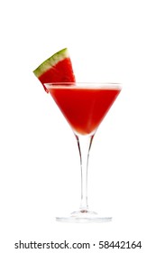 Watermellon Martini Isolated White