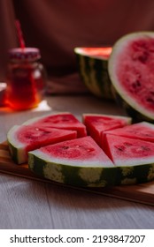 Watermellon Sliced Summer Foodphoto Red