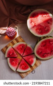 Watermellon Sliced Summer Foodphoto Red