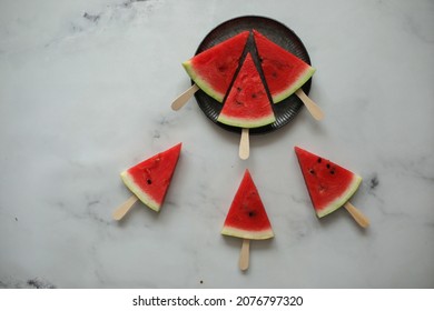 Watermellon Slices On White Background