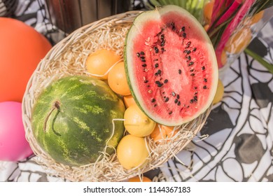 Watermelon, apple and lemons ,Fruits healthy concept