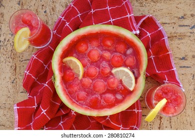 Watermelon Balls Punch Bowl Drink