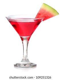 Watermelon Cocktail Isolated On White Background