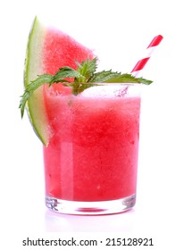 Watermelon Cocktail Isolated On White