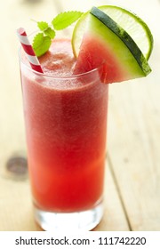 Watermelon cocktail with lime, ginger and mint