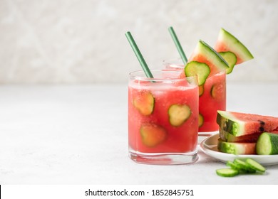 Watermelon cucumber sparkler. Space for text.