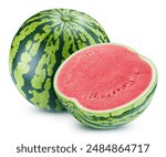 Watermelon. Fresh organic watermelon isolated on white background. Watermelon with clipping path