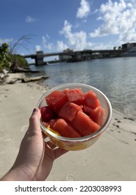 Watermelon Fruit Beach Picnic Scene