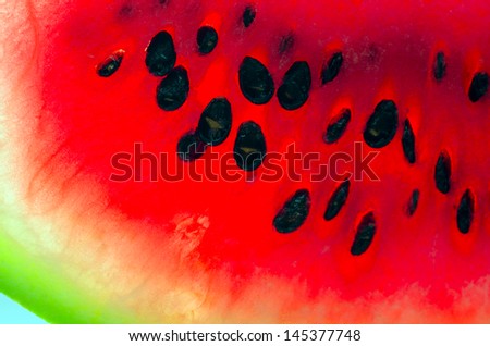 Watermelon fruit with seeds