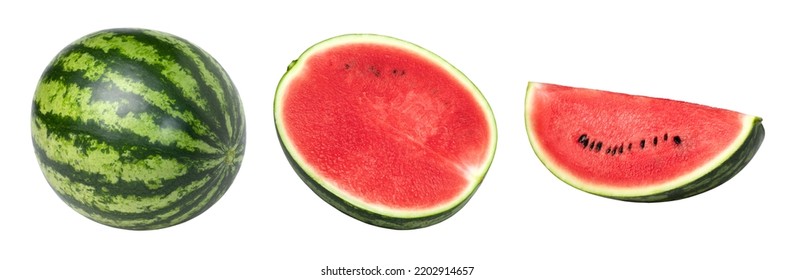 Watermelon Half Sliced Isolated On White Stock Photo 2202914657 