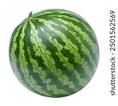 Watermelon isolated on white background. Ripe fresh Watermelon Clipping Path. Watermelon