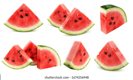 Wassermelone einzeln auf weißem Hintergrund, Beschneidungspfad, volle Feldtiefe