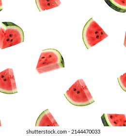 Watermelon isolated on white background, SEAMLESS, PATTERN