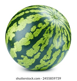 Watermelon isolated on white background. Ripe fresh Watermelon Clipping Path. Watermelon