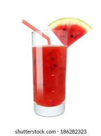 Watermelon juice glass on a white background  - Shutterstock ID 186282323