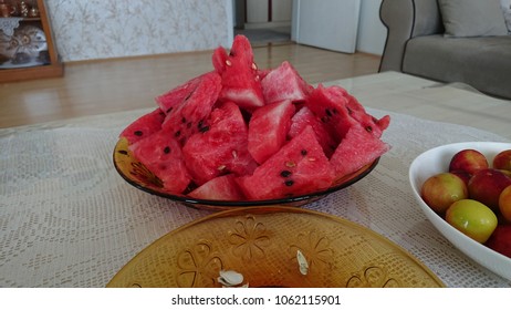 watermelon on table