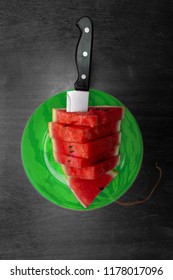 watermelon on the table