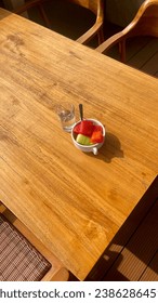 Watermelon on the table for breakfast
