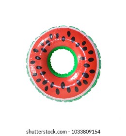 A Watermelon Pool Floats Isolate In White Background.