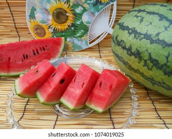 Watermelon And Round Hand Fan