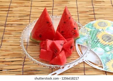 Watermelon And Round Hand Fan