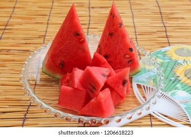 Watermelon And Round Hand Fan