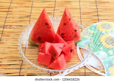 Watermelon And Round Hand Fan