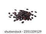 Watermelon Seeds Isolated, Water Melon Black Seed Pile, Small Black Kernels, Raw Scattered Watermelon Seeds on White Background