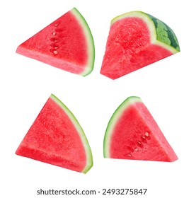 Watermelon slice isolated on white background.  Flying Watermelon  fruit collection closeup. 
 - Powered by Shutterstock