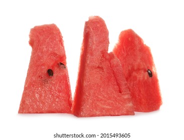 Watermelon slices isolated on white background