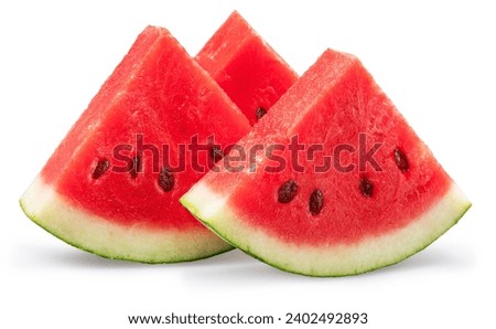 Watermelon slices isolated on white background. File contains clipping path.