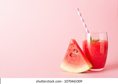 Watermelon smoothie and slice