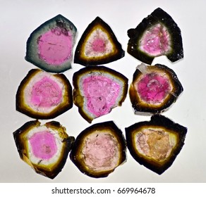 Watermelon Tourmaline Slices