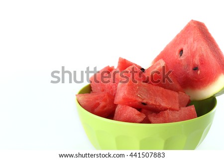 Watermelon white background.