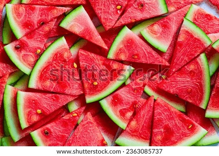 watermelon,Juicy, Fresh Sliced Watermelon Wedges