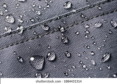 waterproof fabric - closeup of water resistant textile with water drops