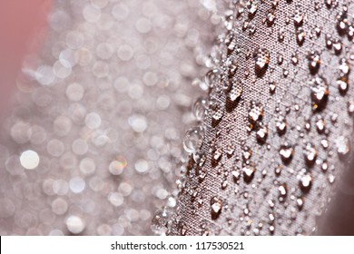 Waterproof textile fabric with rain drops