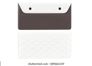 Waterproof White And Brown Color Modern Wallet With Clipping Path On White